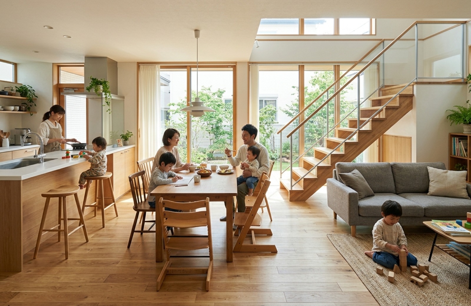 岡田邸 ― 子育て世代の二世帯住宅 完成の写真 1